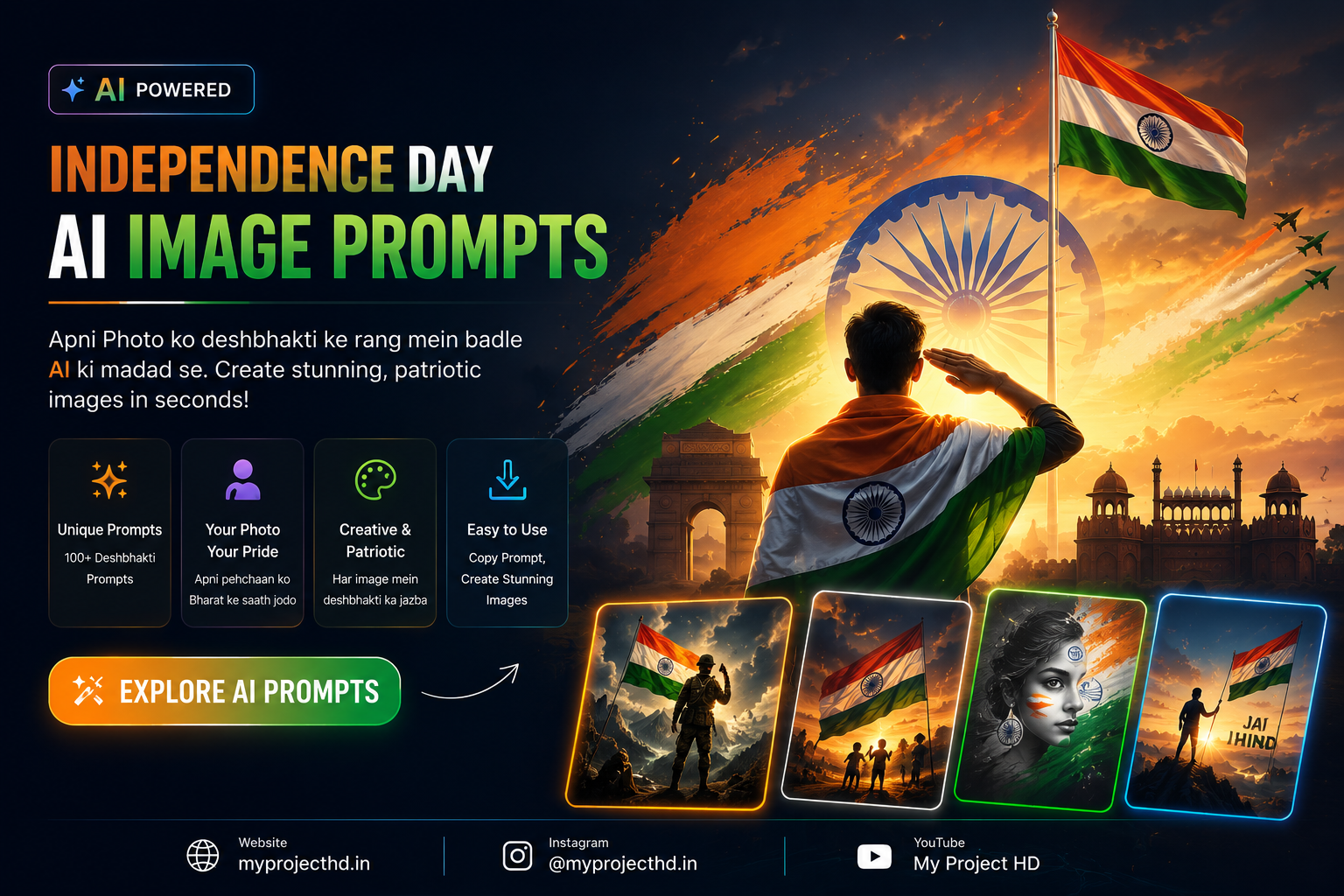 Independence Day AI Image Prompts 2026 | Create Patriotic AI Photos